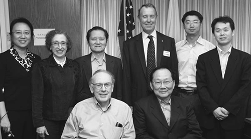 Chinese Delegation Visits DCEG: (front) Joseph Fraumeni and Li Zhu; (back) Hao Ling, Martha Linet, Li Song, Terry Dwyer, Li Zhiwen, and Zhu Jianghui.