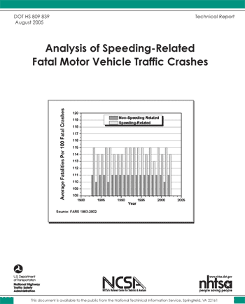 Cover of Analysis of Speeding-Related Fatal Motor Vehicle Traffic Crashes