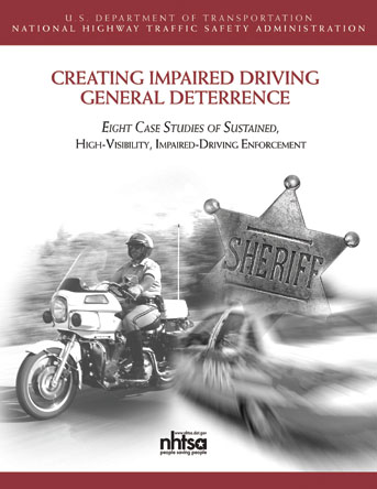 Publication cover of a collage of a police officer on a motorcycle, a sheriff badge, and a marked police vehicle.