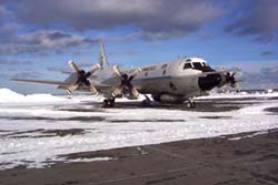 WP-3D Orion aircraft on the runway 