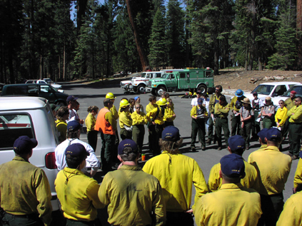 Briefing prior to ignition of prescribed fire (unit 9), June 20, 2002.
