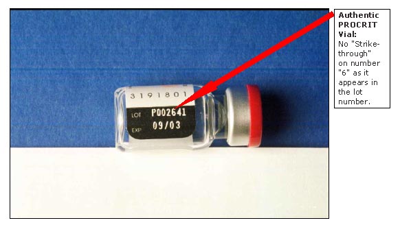 photo of authentic procrit vial