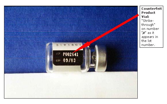 photo of counterfeit procrit vial