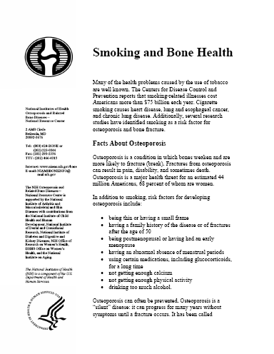 Smoking and Bone Health cover