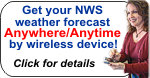 Get you NWS weather forecast by wireless device!