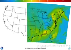 NOAA image of NOAA / EPA expanded United States air quality forecasts.