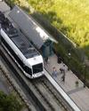 NJ TRANSIT's Hudson Bergen Light Rail at the 9th Street Station in Hoboken, NJ.