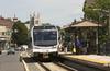 NJ TRANSIT's RiverLINE Vehicle pulls out of Burlington City, NJ.