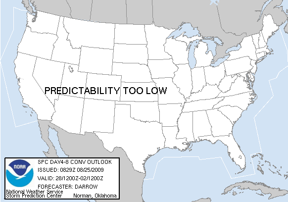 Day 4-8 Convective Outlook Graphics Issued on Aug 25, 2009