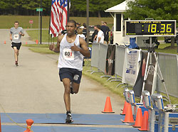 Photo of runner at finish line