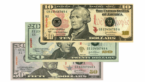 Design Features for Series 2004 Issued Currency