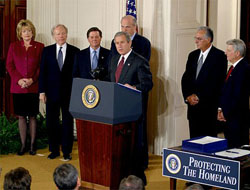 President Bush announces the signing of the Homeland Security Act