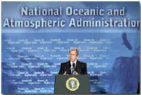 President Bush speaking at NOAA