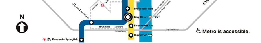 Blue/Yellow Lines - Franconia-Springfield, Huntington, King Street