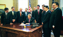 President Bush signs the 21st Century Nonotechnology Research and Development Act.