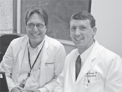 Photo: Dr. Mark Gourley, Director, Clinical Care and Training, and Dr. John Botson, NIAMS clinical fellow