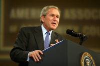 President George W. Bush gives remarks to the American Association of Community Colleges Annual Convention