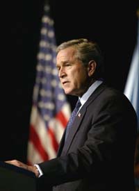 President George W. Bush delivers remarks on Weapons of Mass Destruction