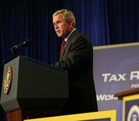 President George W. Bush speaks during the signing of  the Working Families Tax Relief Act of 2004