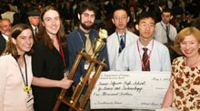 Thomas Jefferson High School for Science and Technology, Alexandria, VA, takes first place for the third consecutive year in the academic competition at the DOE's National Science Bowl.