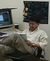 Eugene Chiang explores space from his office.