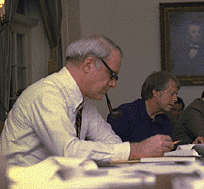 President Carter and John Schlesinger working announcement of National Energy Plan