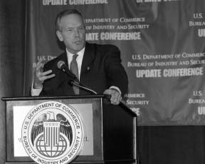 Secretary of Commerce Donald L. Evans addresses the Bureau of Industry and Security's annual Update Conference on Export Controls and Policy.