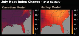 July Heat Index Change, US Southeast, 21st Century