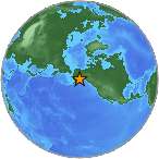 Small globe showing earthquake