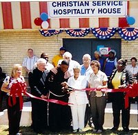 Photo of the Ribbon-cutting ceremony at the Hospitality House.