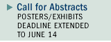 Call for Abstracts: Posters/Exhibits deadline extended to May 31