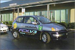 Photo of a hydrogen fuel cell car.