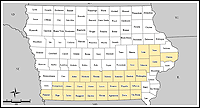 Map of Declared Counties for Disaster 1737