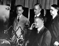 Herbert Clark Hoover on new radio set