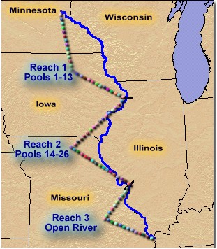 Map of three reaches