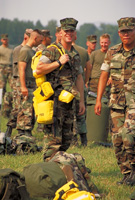 military with firefighter gear