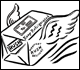 Drawing of a safely-wrapped package of perishable food, with wings