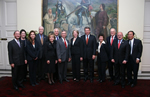 Photo of the U.S. higher education delegation to Brazil and Chile led by Education Secretary Margaret Spellings and Deputy Assistant Secretary of State, Thomas Farrell with eight U.S. college and university presidents at the Presidential Palace in Santiago, Chile, August 21.