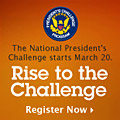 The National President's Challenge starts March 20. Rise to the Challenge. Register Now.