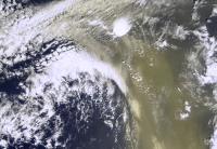 Saharan Dust meets clouds over the Northern Atlantic Ocean