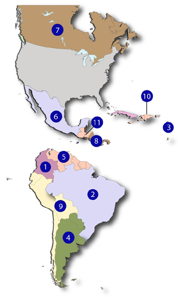 Map of Americas  Unit Territory