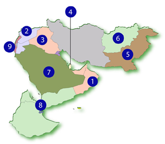 Map of Middle East Unit Territory