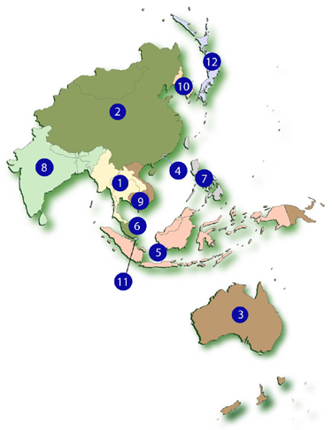 Map of Asia Unit Territory