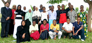 Photo of 2007/2008 YES students from Tanzania attending a pre-departure orientation in Dar es Salaam prior to travel to the U.S.