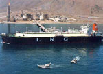 LNG ship loading at terminal