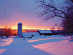 Vermont dairy farm in winter