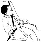 illustration of child in safety seat