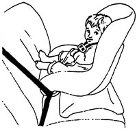 illustration of infant in rear-facing seat