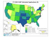 US map showing the amount of federal funding that would be needed to fund the unfunded FY2003 EQIP applications by State.