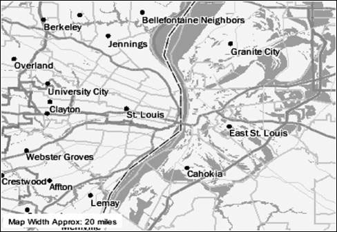 Sample hazard map for St. Louis